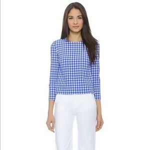Diane Von Furstenberg DVF Giselle Gingham Top